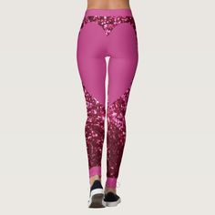 These leggings have a pink glitter look design all over them with a pink heart design on the back that will not only set you apart from the crowd, but they will make you feel and look amazing. You will love the confidence, support and coverage you will get from wearing these leggings. From weight lifting to Pilates, there is no wonder why these are our some of our best sellers. Popular Leggings, Heart Leggings, Glitter Leggings, Fairy Fashion, Popular Outfits, Deep Pink, Heart Gifts, Pink Leggings, Red Light