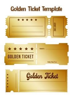 golden ticket template with stars on it