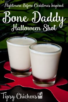 two glasses filled with bone daddy halloween shot