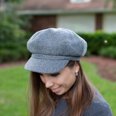 Newsboy Hat for women, Newsie hat, Paperboy Flat Cap, Retro 1920 hat, Tweed Woolen Cap, Cute Hats for Women, Cabbie Cap for Women, Slouchy Hat, Baker Boy Cap, Gray Hats, Fall Winter Spring Hats for Women VERSATILE: Newsie for women is made of wool blend. It`s for sure to become your take-everywhere gatsby cap. Ideal accessory for cooler weather. CLASSIC & STYLISH: This womens newsboy cap is the perfect accessory to match with your outfits. You will feel and look fantastic wearing this hat, w Casual Visor Beret For Fall, Wool Brimmed Beret For Fall, Casual Gray Beret For Fall, Fitted Fall Cap, Wool Visor Hat For Fall, Fitted Cap Beret For Fall, Fall Wool Visor Hat, Fall Wool Hat With Visor, Fall Tweed Hat With Short Brim