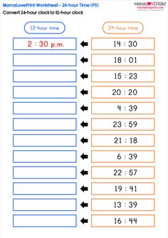 a worksheet showing how to use the times table for each hour and two minutes