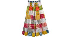 Bohemian Patchwork Skirt For Festival, Bohemian Festival Skirt With Patchwork, Bohemian Patchwork Denim Skirt, Bohemian Patchwork Skirt, Bohemian Floral Patchwork Skirt For Festival, Patchwork Maxi Skirt For Beach, Bohemian Patchwork Maxi Skirt For Spring, Beach Patchwork Maxi Skirt, Spring Festival Patchwork Maxi Skirt