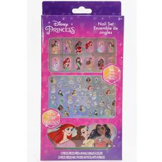 If she's a Disney Princess fan, she'll go gaga for this Nail Set. With 66 pieces included in this fun gift set, she will have hours of fun decorating her nails. She can get her creative juices flowing and try out tons of different nail styles, inspired by all of favorite Princesses. Sheets of fun nail stickers will keep her fingernails and toes decorated to pretty perfection! She can complete her full look and look like a royal gem in no time. Disney Nail Art Princess, Disney Princess Nail Ideas, Disney Princess Nail Designs, Disney Nail Designs Princesses, Disney Princess Nail, Disney Frozen Nails, Disney Princess Nail Polish, Disney Princess Nails, Disney Princess Characters