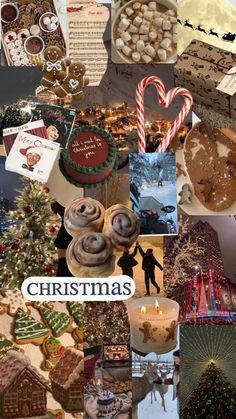 a collage of christmas cookies and other holiday treats with the words christmas written on them