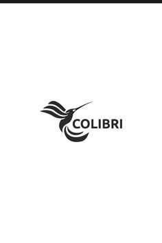 a black and white logo with the word colibri on it's side