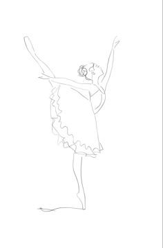 a drawing of a ballerina in the air