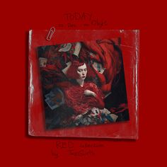 a red album cover with an image of a woman in a red dress and the words today on it