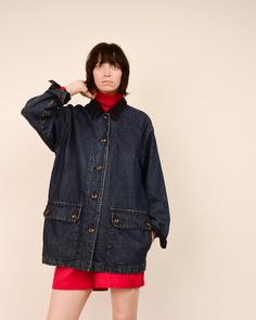 Denim Chore Jacket, St Johns, Knit Turtleneck Sweater