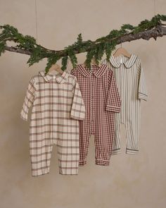 Santa Mini Session, Pj Romper, Baby Boy Christmas, Fawn Design, Santa Photos, Nursing Accessories, Pajama Romper, Holiday Plaid, Boy Fits