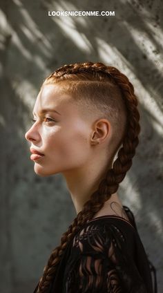 Make a bold statement with a dramatic contrast undercut paired with long flowing hair. This look combines the edgy shortness of the undercut with the feminine allure of long locks, perfect for women who love to blend softness with an edge Undercut With Long Hair, Long Hair For Women, Undercut Braid, Long Flowing Hair, The Undercut, Undercut Long Hair, Elegant Hairstyle, Shaved Side Hairstyles, Haircut Pictures