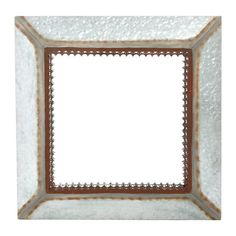 a white square with some brown trim around it