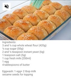 an image of bread rolls with sesame seeds in the middle and instructions on how to make them