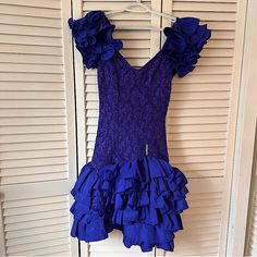 Stunning Vintage 1980’s Night Moves New York, Purple Lace & Ruffle Dress W/ Embellishment Details. Fits A Size 4/6. Lace Ruffle Dress, Embellishment Details, Night Moves, Dresses Vintage, Purple Lace, Lace Ruffle, Ruffle Dress, Vintage Dresses, Embellishments