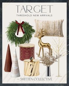 the cover of target threshold new arrivalss, featuring christmas decorations and gifts for sale