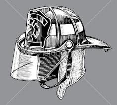 a drawing of a fireman's helmet