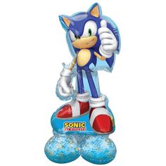 an inflatable balloon shaped like sonic the hedge