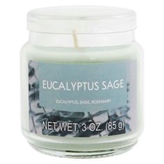 Bring natural tranquility into your space. Transport yourself to a peaceful oasis with the 3 oz. Jar Candle Eucalyptus Sage. Its soothing fragrance combines the invigorating scent of eucalyptus with the aroma of sage, creating a harmonious balance that uplifts your senses and promotes relaxation. Its compact size makes it perfect for creating a serene ambiance in any room or gifting it. Indulge in the refreshing notes of eucalyptus and sage, as this 3 oz. jar candle casts a warm, gentle glow. Whether you're unwinding after a long day, practicing mindfulness, or simply creating a serene atmosphere, the Eucalyptus Sage Candle sets the scene for ultimate bliss. Crafted with care, this candles one-of-a-kind scent lingers in the air, providing an escape from the ordinary. Aromatic blend of euca Candle Eucalyptus, Space Transport, Sage Candle, Candle Sets, Practicing Mindfulness, Birthday Coupons, Upper And Lowercase Letters, Holiday Appetizers, Plush Throw Blankets