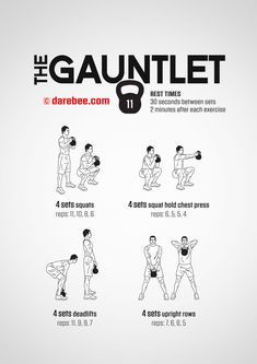 the gauntlet poster shows how to do squats