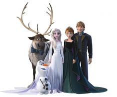 the frozen queen and her friends are posed together