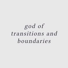 the words god of translations and boundariess are shown in black on a white background