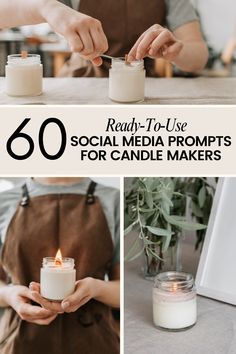 struggling to come up with social media content for your candle business? discover 60 creative and engaging post ideas designed specifically for candle makers! boost your engagement and grow your brand with these easy-to-use content ideas. download now! Social Media Prompts, Content Ideas, Post Ideas, Media Content, Social Media Content, Social Media, Candles