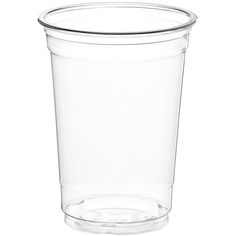 a clear plastic cup on a white background