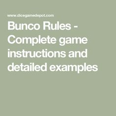 the words buno rules complete game instructions and detailed examples are in white on a green background