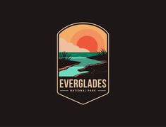 the evergladess national park logo is shown in this graphic style, with an oval