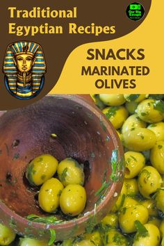 the cover of traditional egyptian recipes snacks marinated olives