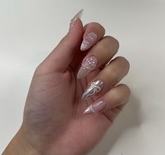 Gel X Nails Clear, 3d Holiday Nails, Bling Dress, Claw Nails, Grunge Nails, Pretty Gel Nails, Classy Acrylic Nails, Nail Arts, Oval Nails