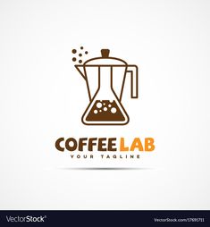 coffee lab logo design on white background