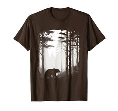 a t - shirt with an image of a bear in the woods