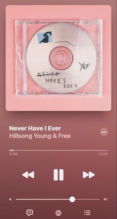 an mp3 player with the words never have i ever hillsong young and free on it