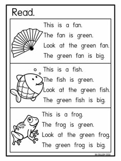 the green frog and the red fish are in two different words, each with an image of