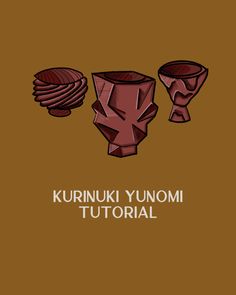 an image of three vases with the words kurnuk yunomi