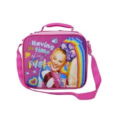 JoJo Knows what it's like to have the time of her life! Make sure you also have a great time during lunch with your favorite new lunch bag, > Girls JoJo Siwa Insulated Lunch Bag Rainbow Hearts Having The Time Of My Life!. > Featuring graphic of JoJo Siwa smiling . Text Reads "Having The Time Of My Life!" alongside a background of bows, rainbows, and hearts. > Includes main insulated compartment with zipper. > The spacious interior keeps food, snacks, and fruits fresh and secure. > Easy carry wit Cute Multicolor Lunch Bag For Playtime, Playful Pink Lunch Bag For Back To School, Cute Multicolor Lunch Bag For Back To School, Cute Multicolor Lunch Bag For End Of School Year, Cute Pink Lunch Box For Back To School, Cute Pink Lunch Bag For Back To School, Cute Pink Lunch Bag For Playtime, Pink School Lunch Bag For End Of School Year, Cute Lunch Box For End Of School Year