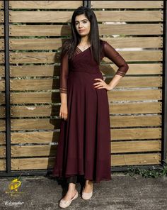 Georgette Aline Kurti, Umberla Kurthi Design, Summer Fashion Dresses Casual, Designer Dresses Elegant, Simple Frock Design, Gown Party Wear, Long Gown Design, Simple Frocks