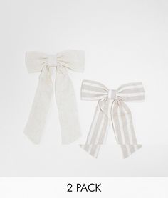 Accessories by Stradivarius Prepare for hair envy Pack of two Bow design Barrette style Secure hinge fastening Linen Hair Bows, Petite Shirts, Leggings Sale, Dress Bra, Bow Design, Skorts, Curves Workout, Maxi Dress Trend, Hoodies For Sale