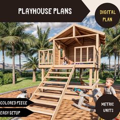 This is a downloadable PDF woodworking plans sent automatically by Etsy after purchase. NOT A PHYSICAL PRODUCT I am an architect and offer custom design playhouse plans to support children's imagination and fun. Creating safe, fun and creative play spaces for children is my passion and expertise. Overall Dimensions: Height - 386 cm Width - 235 cm Length - 380 cm 1. Original and Creative Designs: Working with us, we offer original designs that stimulate your children's imagination and create a unique playground. Each project is specially designed in accordance with the age and interests of the children. 2. Safety and Resilience: Children's safety is a top priority for me. Our plans are designed to ensure that children are safe during play. We also create long-lasting playhouses using durabl