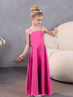 Elevate your bridesmaid game with our Spaghetti Straps Chiffon Junior Bridesmaid Dresses. These sophisticated dresses feature delicate spaghetti straps and a charming bow tie, all made of high-quality chiffon. Perfect for any junior bridesmaid looking to feel elegant and stylish on your special day. Bridesmaid Dresses With Bow, Bridesmaid Games, Dresses With Bow, Orange Orchid, Junior Bridesmaids, White Wisteria, Sophisticated Dress, Junior Bridesmaid Dresses, Junior Bridesmaid