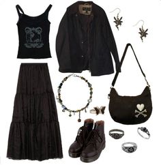 Long Black Skirt Outfit Fairy Grunge, Long Skirt Fairy Grunge, Long Skirt Dr Martens Outfit, Fairycore Outfit Skirt, Fairy Grunge Long Skirt Outfit, Grunge Outfits Skirts Long, Long Skirt Outfits Aesthetic Grunge, Fairy Grunge Skirt Outfit, Doc Martens Long Skirt