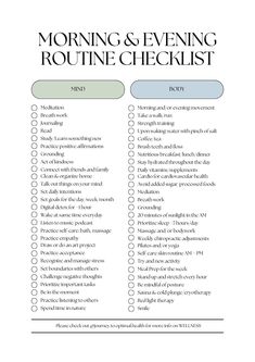 This ADHD morning routine self care printable checklist PDF is the perfect tool to help you start your day on the right foot.  It can be downloaded instantly. Use it to stay organized, improve productivity, and prioritize your health and wellness. Our checklist includes essential self care tasks that are specifically tailored to individuals with ADHD. By using this printable, you can reduce stress and anxiety and improve your mental health. Incorporating a morning routine into your daily routine can be a game changer, and this printable makes it easy to do just that. Make sure you have everything you need to get your day started on the right foot. Download this ADHD morning routine self care printable checklist PDF now! Included: Morning/Evening Routine Checklist Morning/Evening Daily Plan Routine Ideas Daily, Routines Planner, 5am To 7am Morning Routine, Self Improvement Plan, Daily Planning, Daily Tasks, Self Maintenance Routine, Perfect Day Routine, Evening Routine Checklist