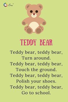 a teddy bear poem with the words teddy bear