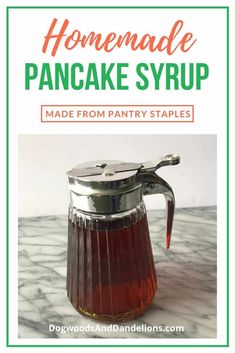 homemade pancake syrup made from pantry staples is so easy to make and tastes delicious