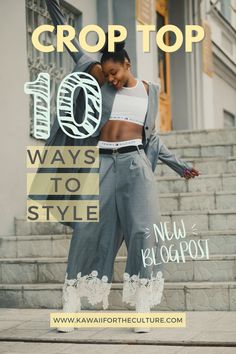 crop top outfit idea, women crop top Tops For Summer 2023, Crop Top Outfit Ideas, Outfit Ideas Basic, Basic Outfit Ideas, Outfit Ideas Streetwear, Fashion Baddie, Tops For Summer, Baddie Outfit