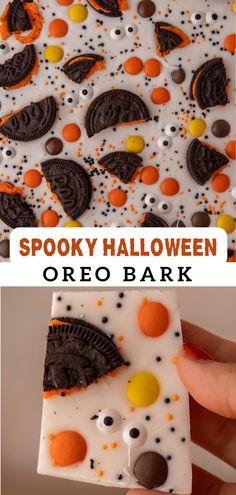 halloween oreo bark is an easy treat for kids to make