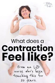 a pregnant woman laying in bed with the caption what does a construction feel like?