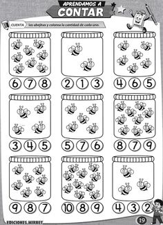 a printable worksheet with numbers and symbols for children to learn how to count