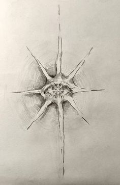 a pencil drawing of a star in the middle of it's center, with one eye