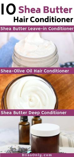 10 DIY Shea butter hair conditioner recipes. It moisturizes hair, reduce dryness and treat frizzy hair. It nourishes your scalp and stimulate hair growth. Check out how to make it. Diy Shea Butter, Coconut Oil And Essential Oils, Diy Hair Conditioner, Smooth And Shiny Hair, Blond Rose, Diy Conditioner, Shea Butter Recipes, Conditioner Recipe